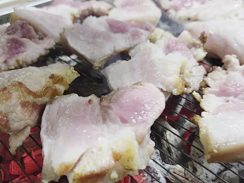 숯불 위 오겹살