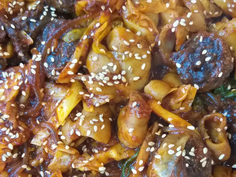 곱창과 당면의 조화