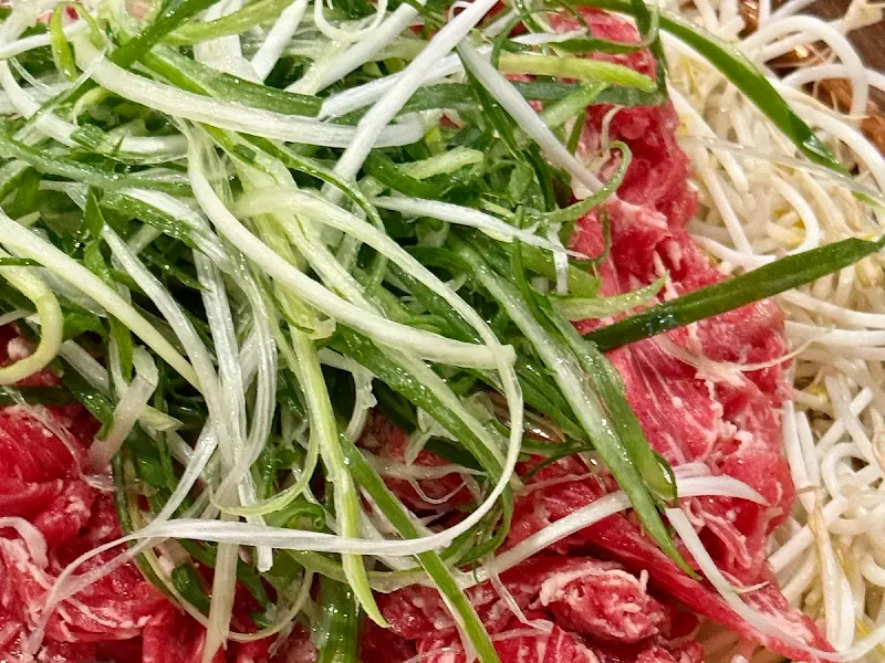 불고기, 야채 클로즈업