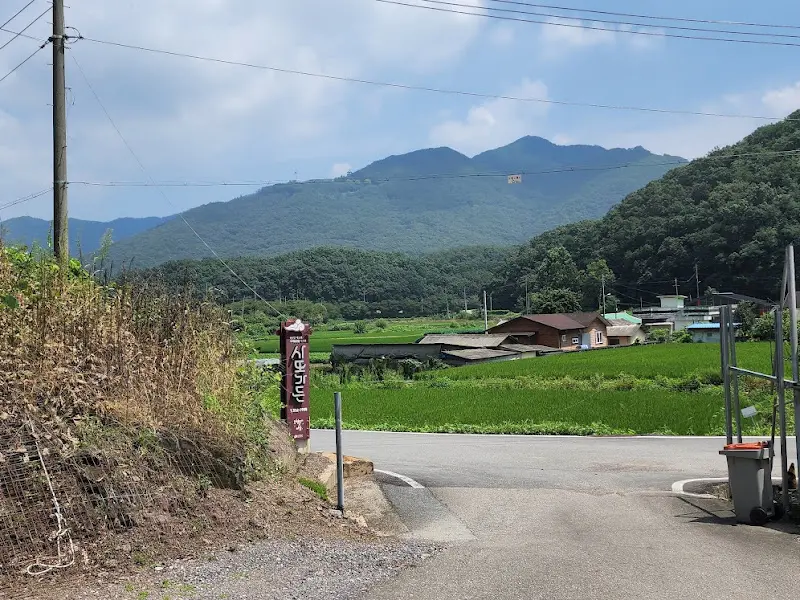 초평호 근처 사또가든으로 들어가는 길