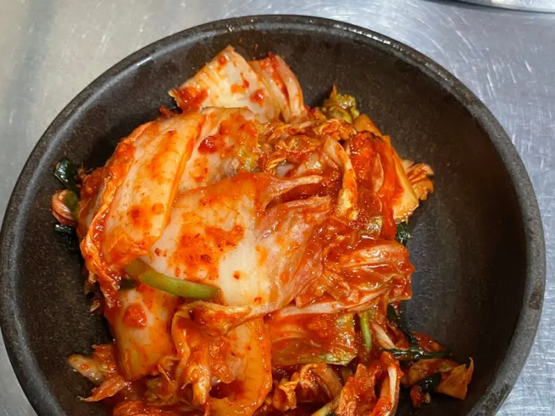 먹음직스러운 배추김치 클로즈업