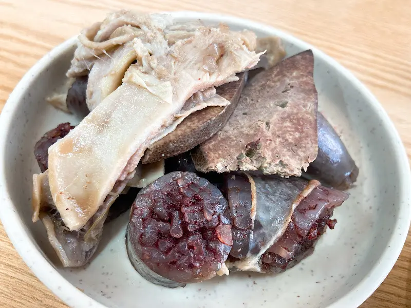 순대, 간, 허파 맛보기