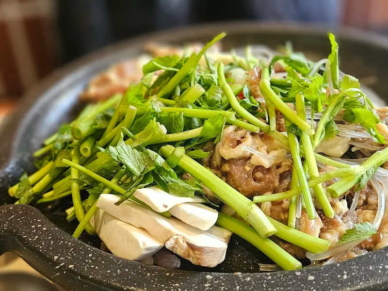 미나리 오리 불고기