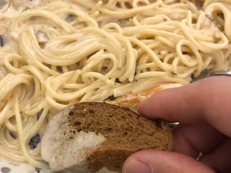 크림 파스타 근접샷