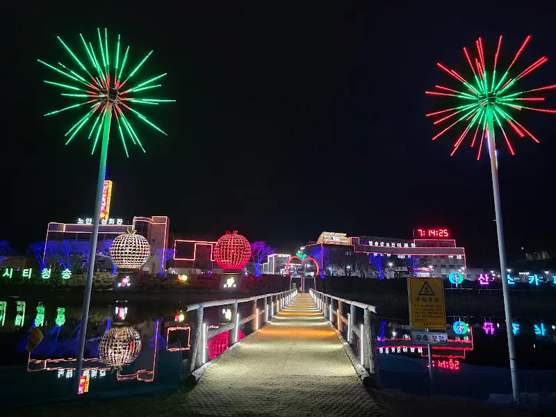 청송읍 군청 앞 공원 야경