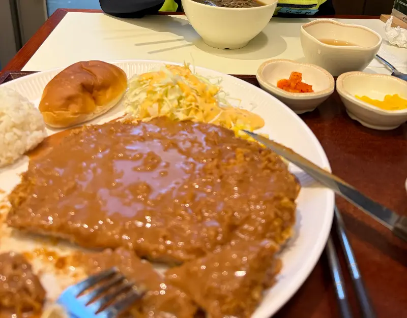 돈까스 단면, 촉촉함이 느껴진다