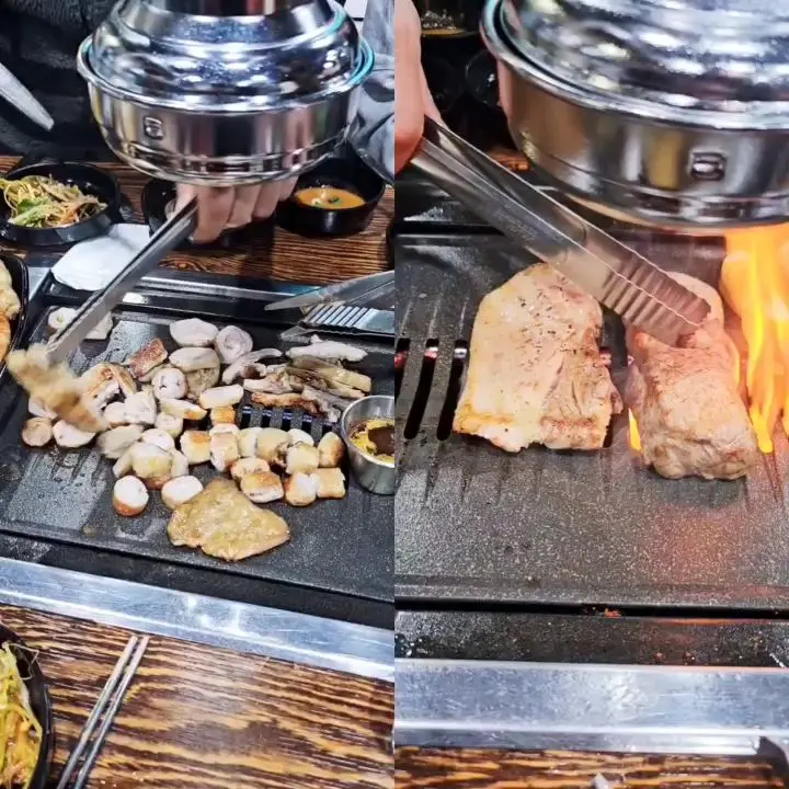 고기를 굽는 모습