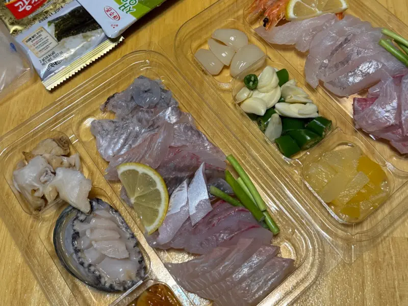 어실장회포장 모듬회 전체 구성