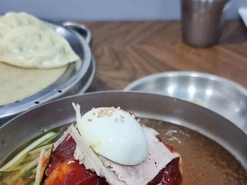 밀면과 만두 전체샷