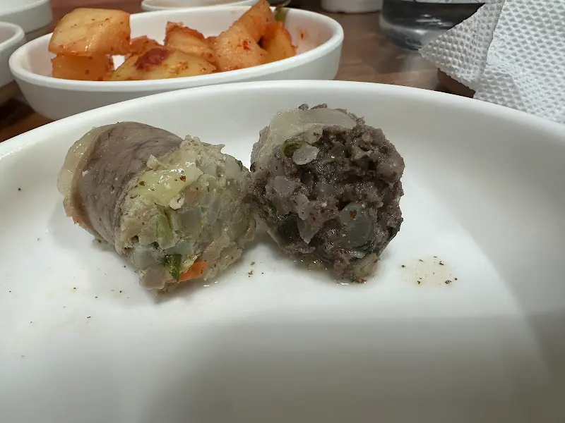 시골아주매순대 순대 단면