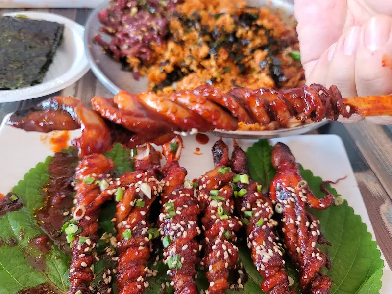 낙지 호롱이 깻잎쌈