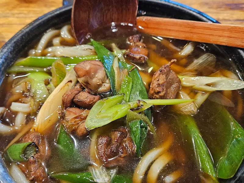 닭고기 우동 근접샷