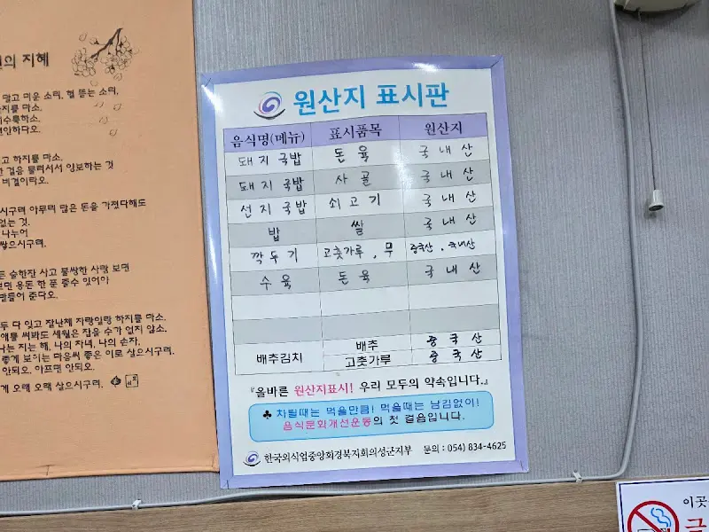 원산지 표시판