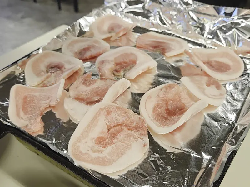 지글지글 익어가는 냉삼