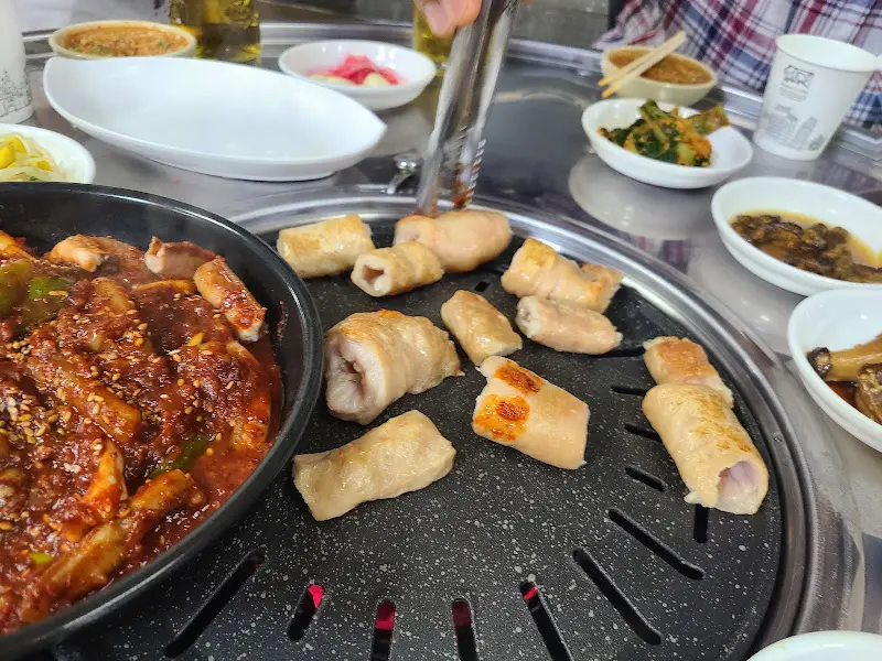 막창 굽는 모습