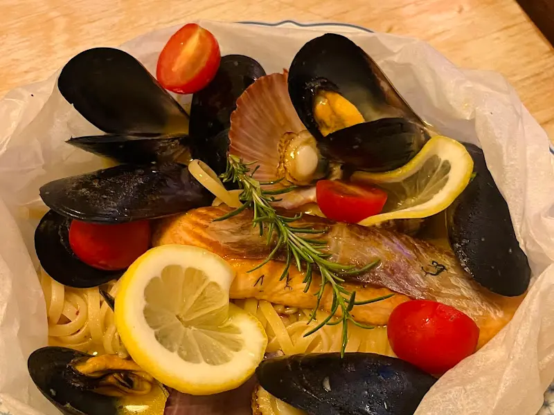 연어스테이크 버터 파스타