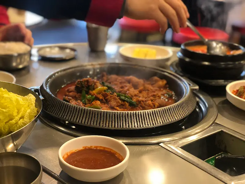 차림 불고기 익어가는 모습