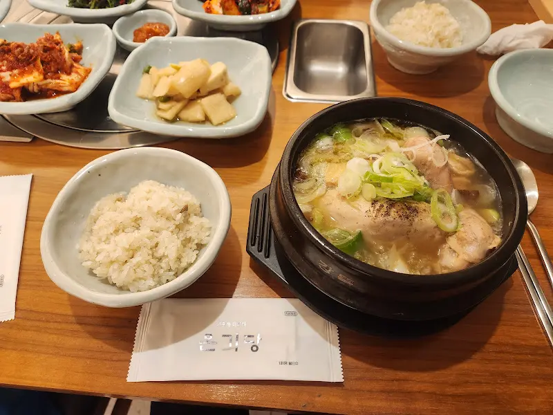 정갈하게 차려진 온기당의 삼계탕 한 상 차림