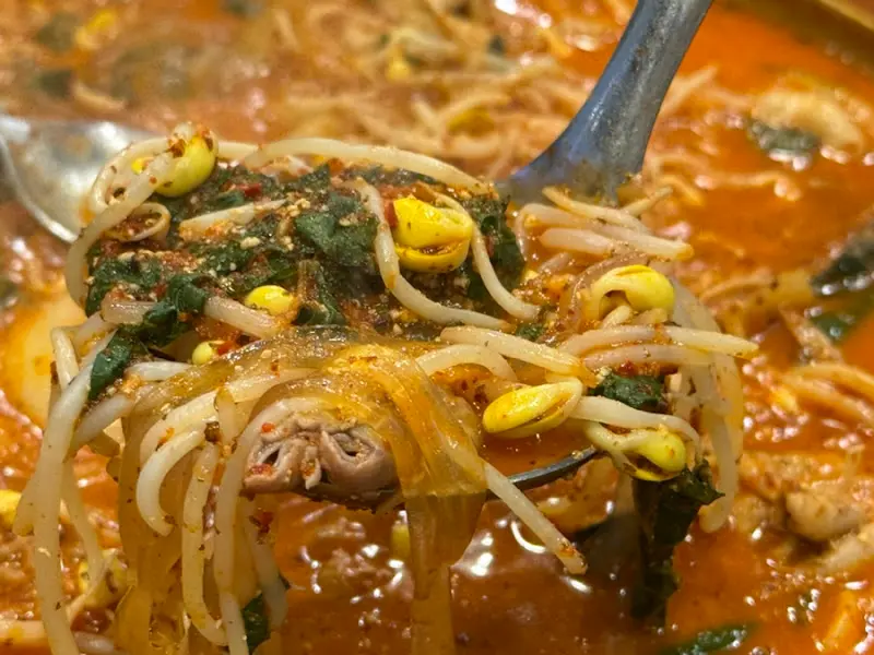 곱창전골 속 당면