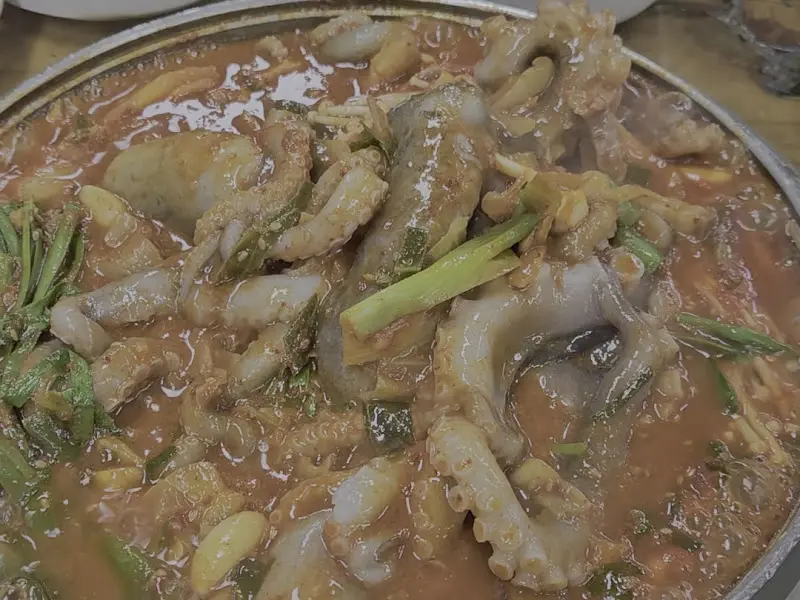 맛있게 익어가는 낙지