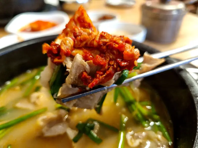 국밥 위에 김치