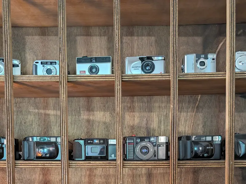 벽면을 가득 채운 카메라 컬렉션