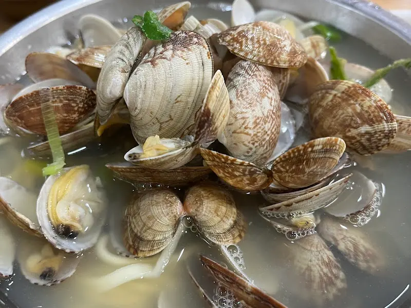 바지락칼국수 근접샷