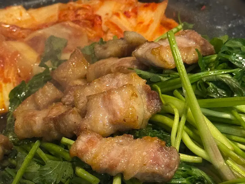 김숙성 하남미사점 숙성 삼겹살과 김치, 미나리