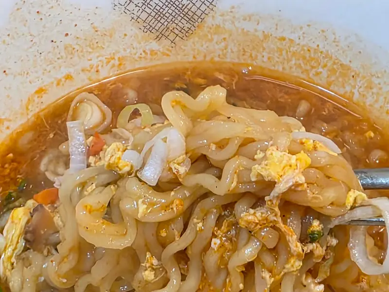 콩나물 라면 클로즈업 샷