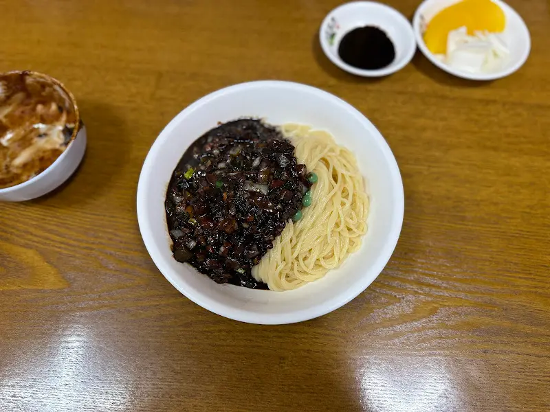 간짜장 비비기 전