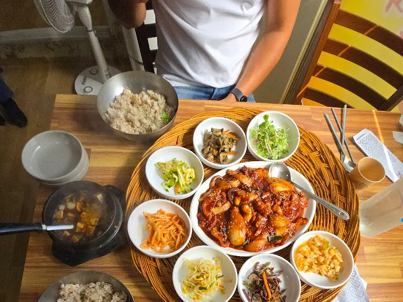 푸짐한 한상차림 항공샷