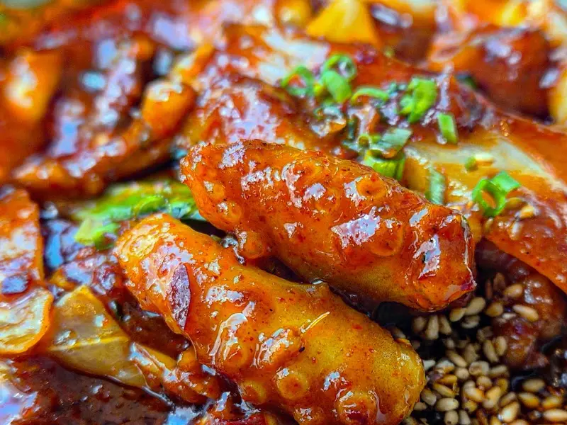 칼낙지 낙지볶음 클로즈업