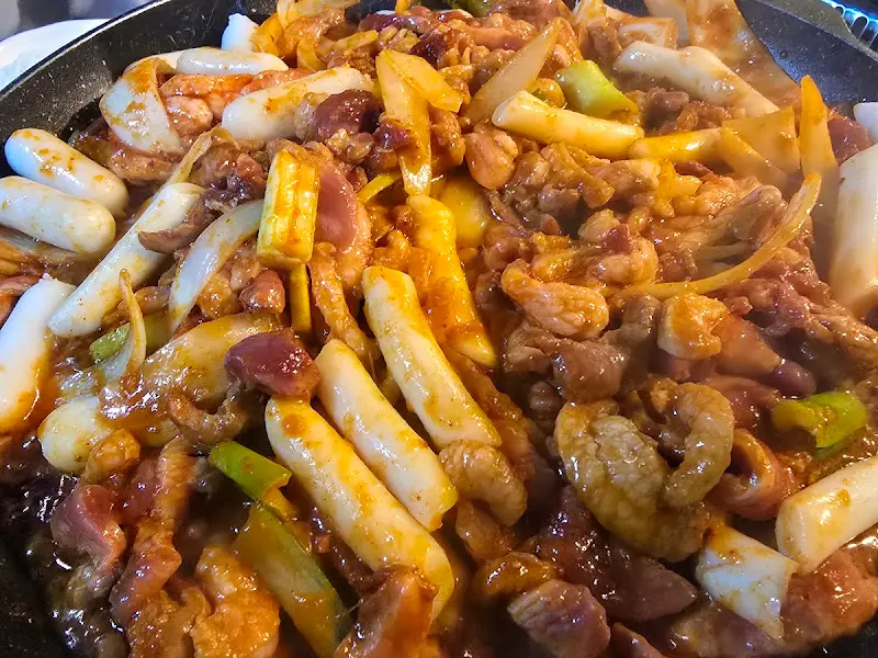 오리 백숙 근접샷