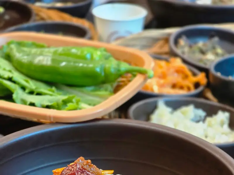 식당 앞 갈대밭 풍경