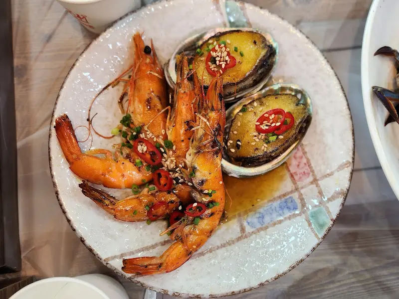 전복버터구이와 새우구이