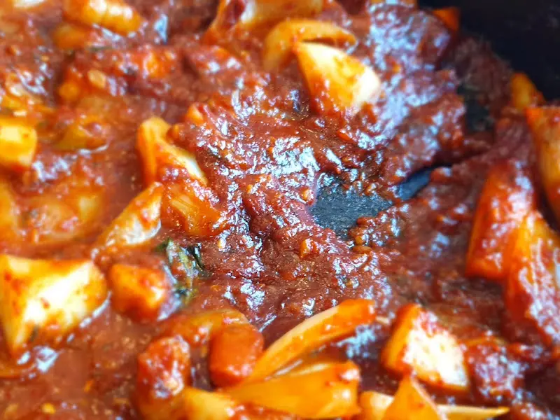 매콤한 갑오징어 불고기 근접샷