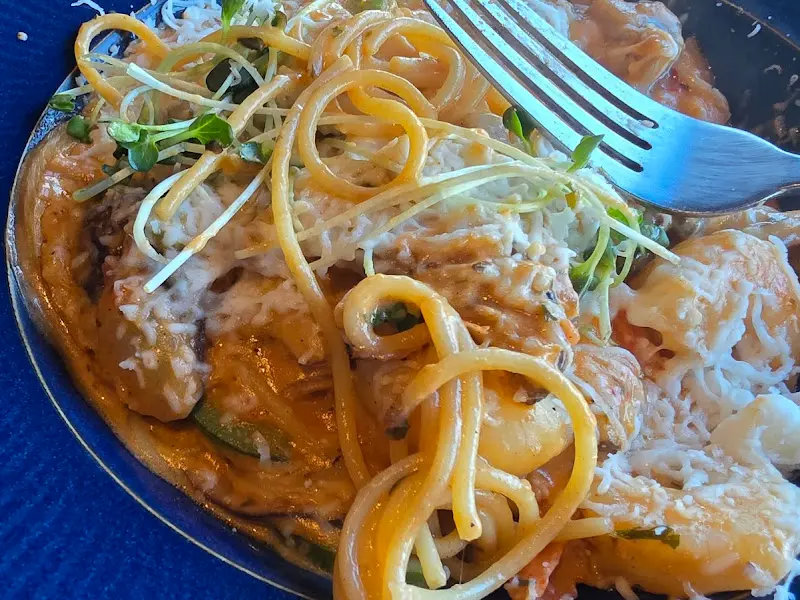 로제 파스타 근접샷