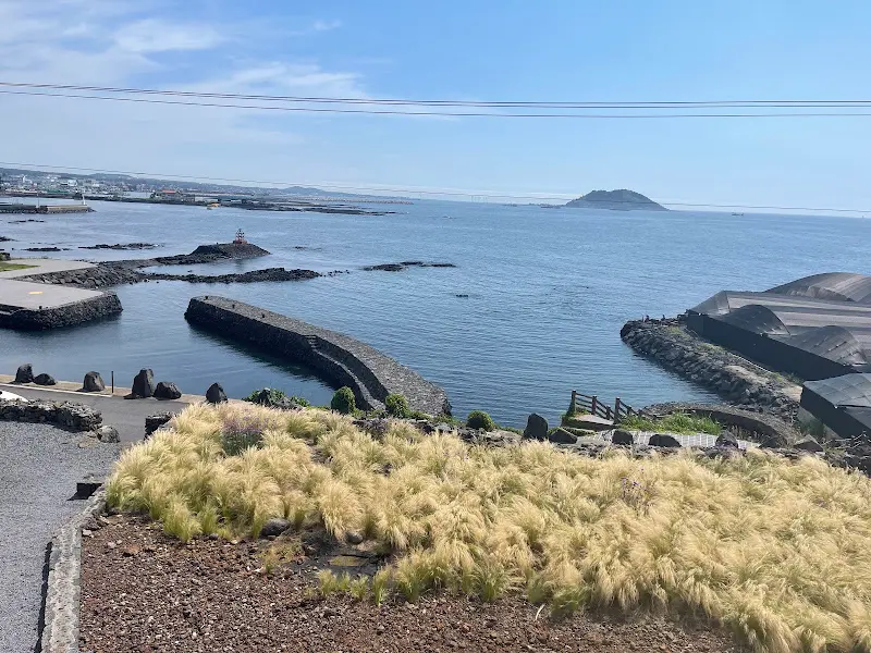 카페에서 바라본 바다 풍경