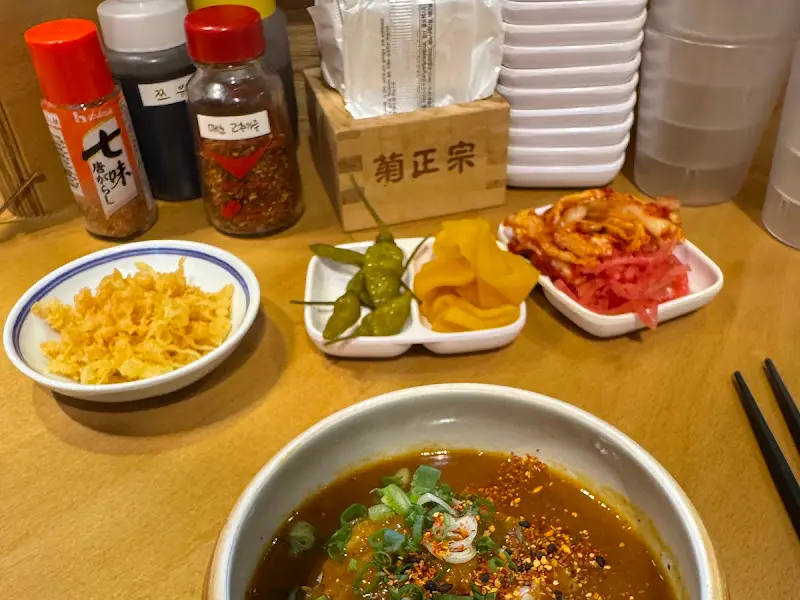 입구 쪽에 마련된 텐카스, 베니쇼가, 김치