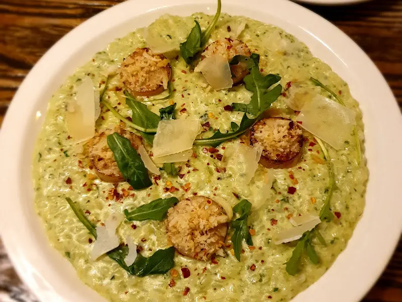 관자 바질 크림 리조또