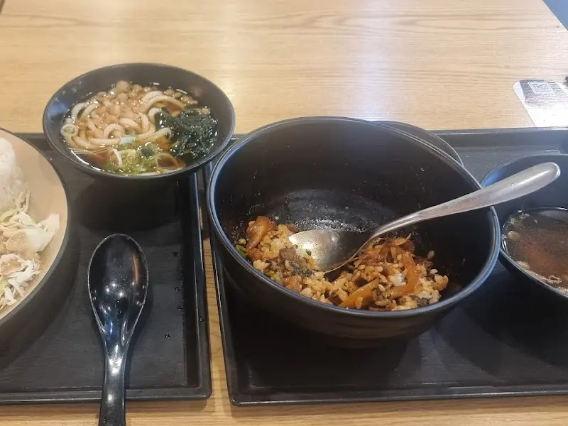 김치우동과 치밥 세트
