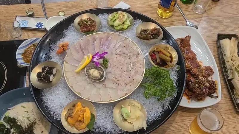 대방어 한 상 차림