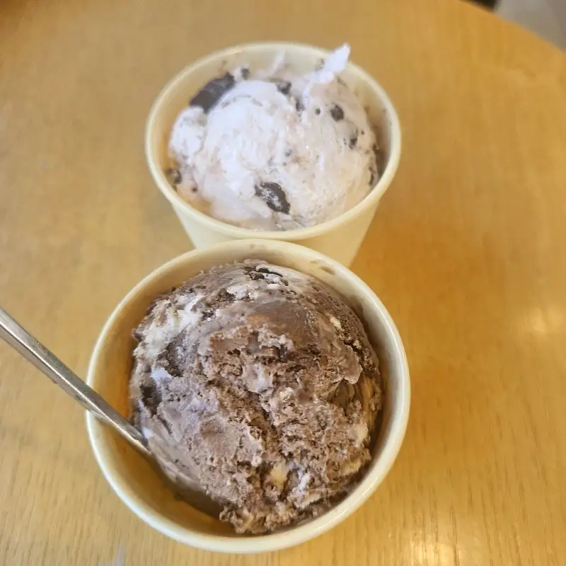두 가지 맛 컵 아이스크림