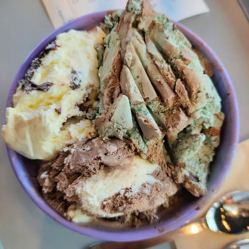 다양한 맛의 아이스크림 조합