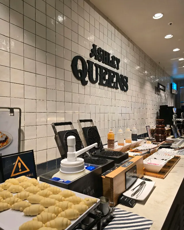 애슐리퀸즈 다산점의 와플 코너