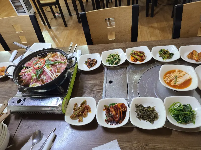 다양한 나물 반찬 클로즈업