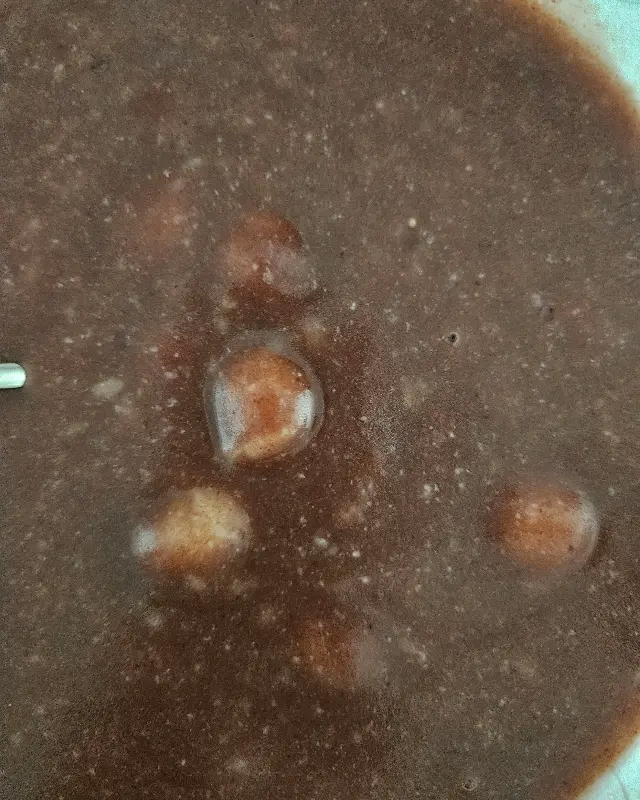 팥죽의 클로즈업 사진