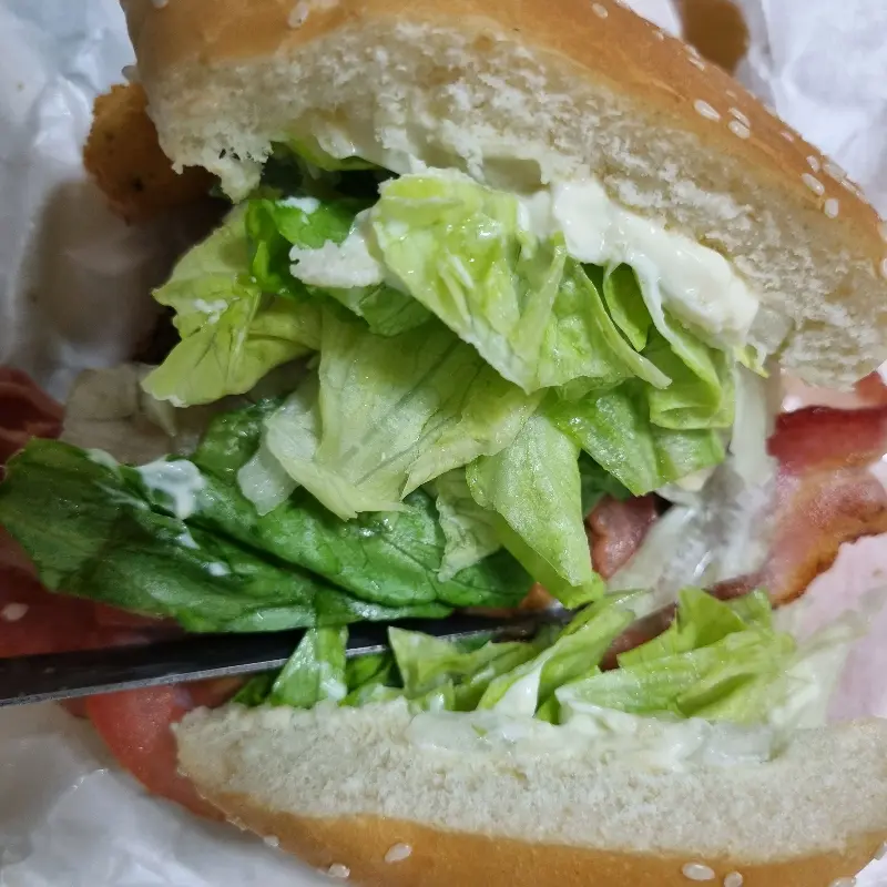 야채가 듬뿍 들어간 햄버거