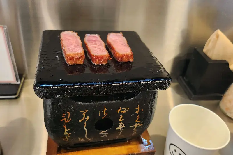 개인 화로에 구워먹는 규카츠