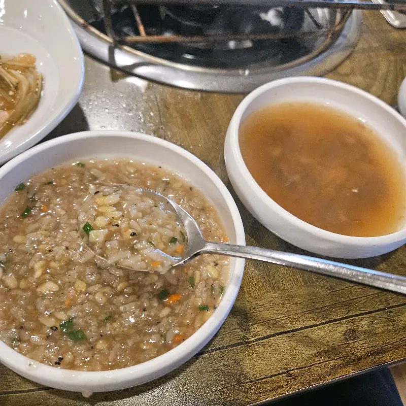 오리 죽 클로즈업